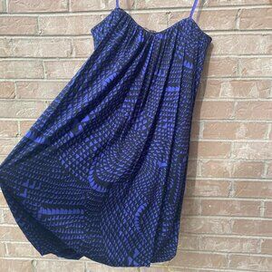 Sexy Strapless BCBGmaxazria Blue and Black Mini Dress with Pockets Size Medium